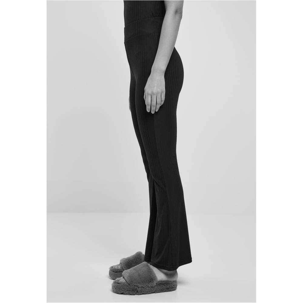 Urban Classics - High Waist Rib Flared Gamaschen - Schwarz